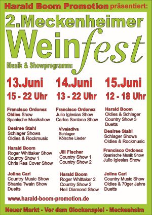 Weinfest 2014 Flyer Buehnenprogramm