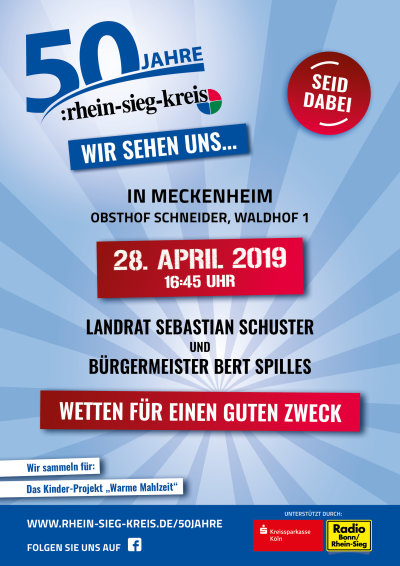Plakat zur Wettendass-Aktion 50 Jahre Rsk in Meckenheim
