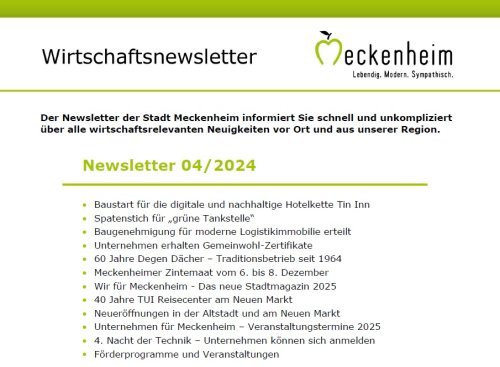 Grafik zeigt das Titelblatt des aktuellen Wirtschaftsnewsletters.