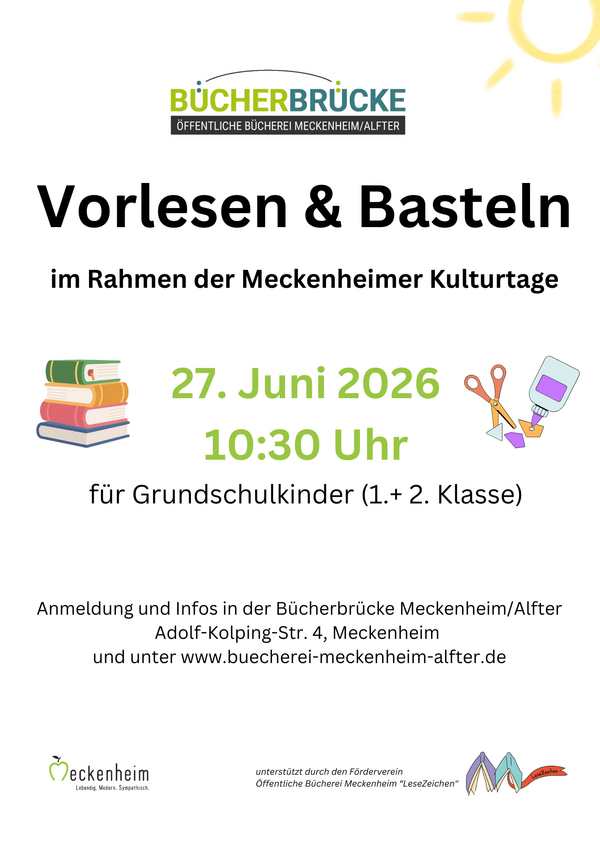 Bild vergr&ouml;&szlig;ern: Vorlesen und Basteln in der Bücherbrücke Meckenheim