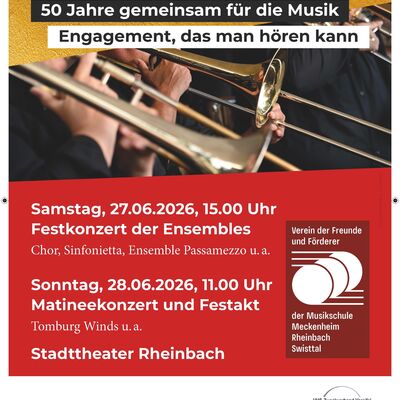 Plakat zum Jubiläums-Konzert-Wochenende am 20./21.6.2026