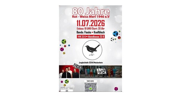 80 Jahr Feier Rot-Weiß Merl, mit FIASKO und Knallblech Live in der Jungholzhalle