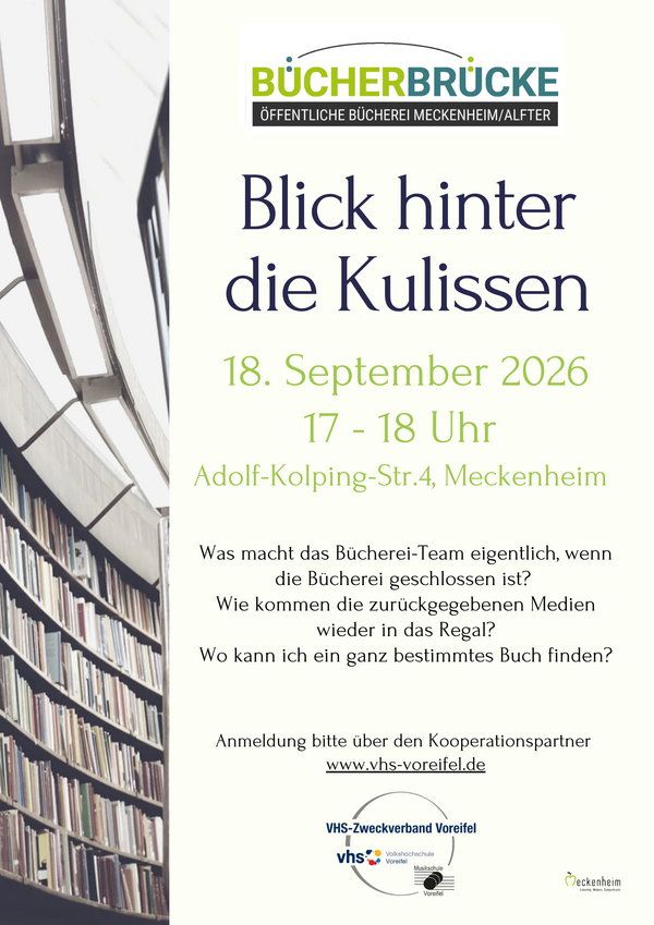 Bild vergr&ouml;&szlig;ern: Blick hinter die Kulisse 18.09.2026