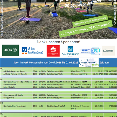 Flyer Sport im Park 2026