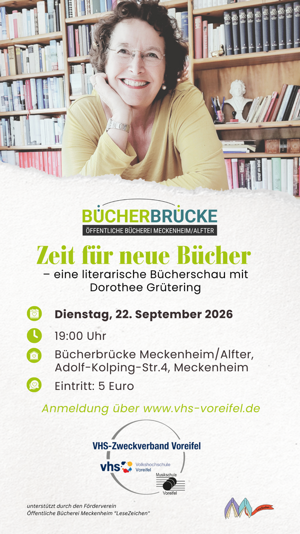 Bild vergr&ouml;&szlig;ern: Zeit für neue Bücher – eine literarische Bücherschau mit Dorothee Grütering