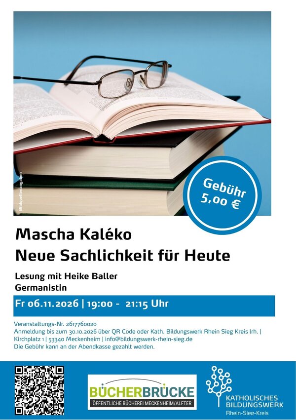 Bild vergr&ouml;&szlig;ern: Mascha Kaléko - Neue Sachlichkeit für Heute